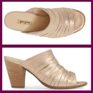 Paul green size 8.5 gold Avery clog mule EUC